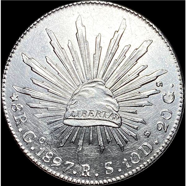 1897Go RS Mexico Silver 8 Reales UNCIRCULATED
