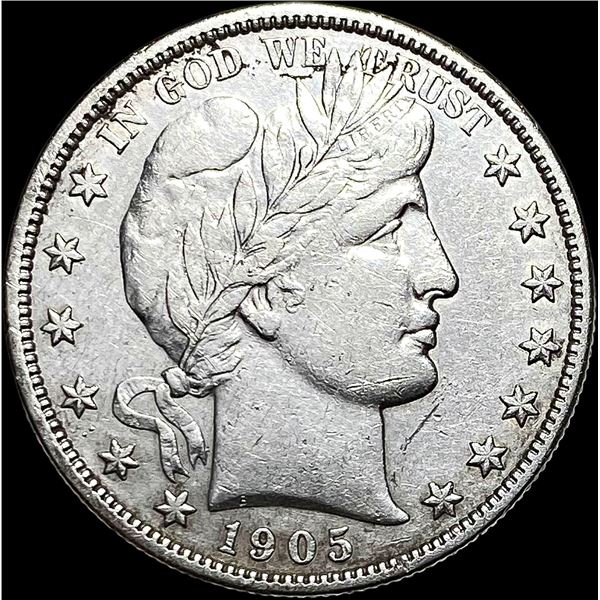 1905-S Barber Silver Half Dollar CLOSELY UNCIRCULATED