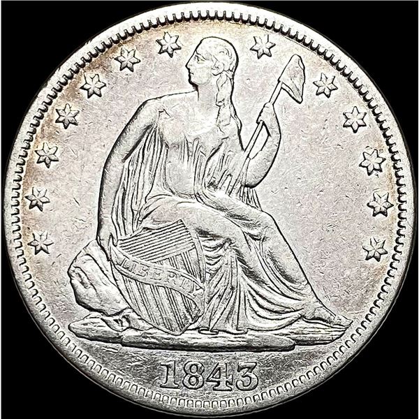 1843 Seated Liberty Half Dollar NEARLY UNCIRCULATED