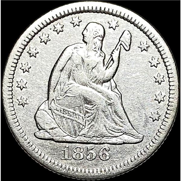1856-O Silver Seated Liberty Quarter CLOSELY UNCIRCULATED
