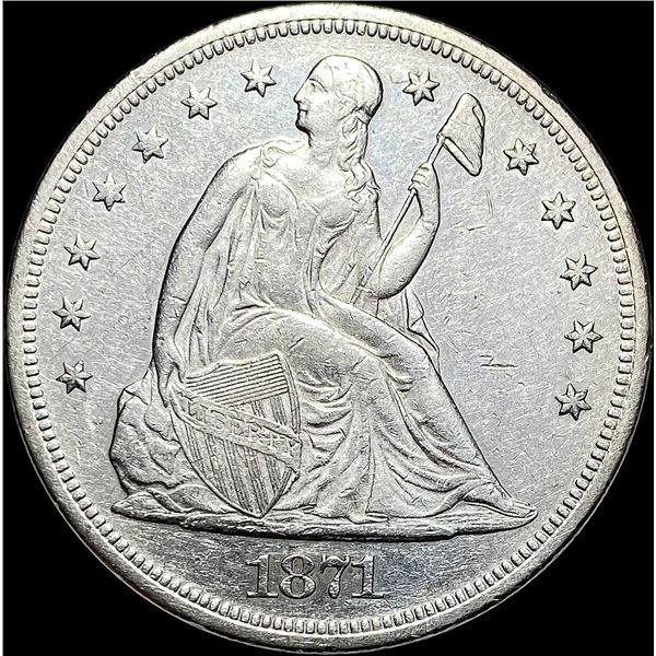 1871 Seated Liberty Silver Dollar CLOSELY UNCIRCULATED