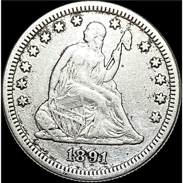 1891-S Silver Seated Liberty Quarter LIGHTLY CIRCULATED