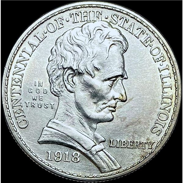 1918 Silver Illinois Centennial Half Dollar CHOICE AU