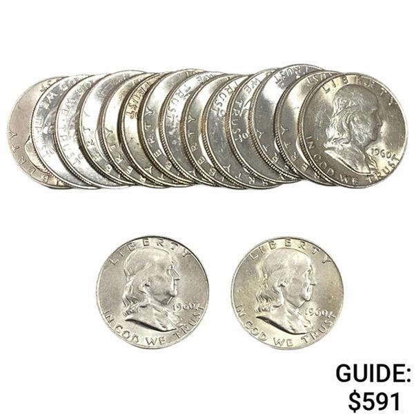 1960-D Franklin Half Dollar roll of [16] coins