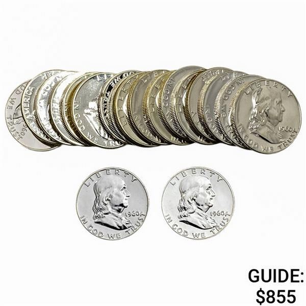 1960 Franklin Half Dollars roll of [20] coins