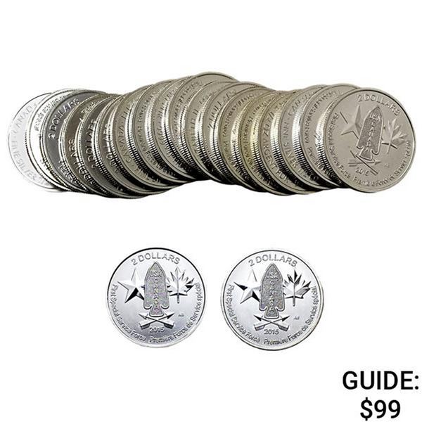 2015 Silver $2 Canada roll of [20] coins 10oz ASW
