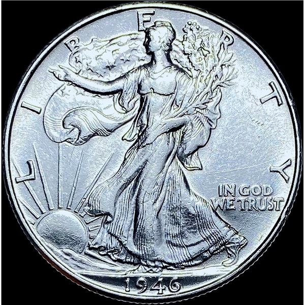 1946 Silver Walking Liberty Half Dollar CHOICE AU