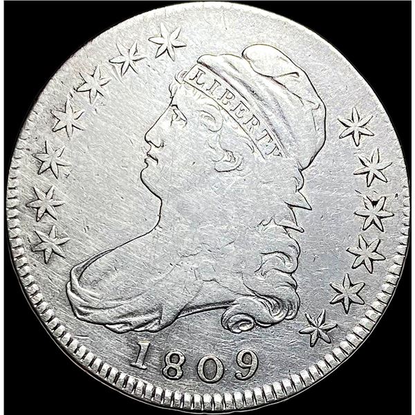 1809 Capped Bust Half Dollar LIGHTLY CIRCULATED