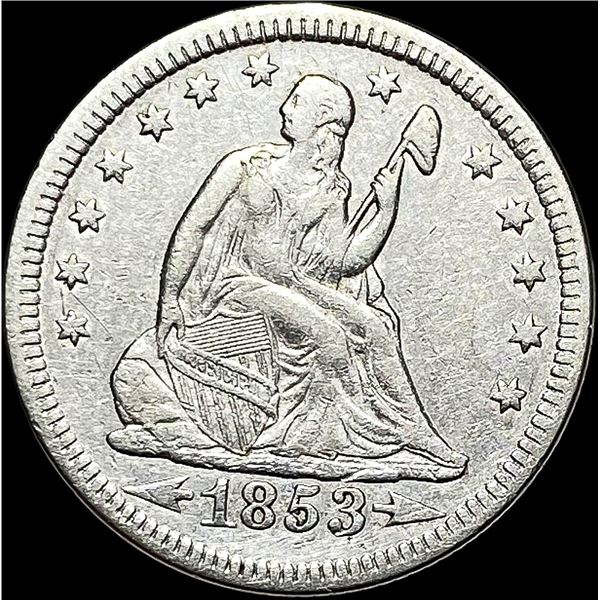 1853 Arrows/Rays Seated Liberty Quarter CLOSELY UNCIRCULATED