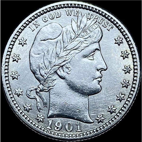1901 Silver Barber Quarter CHOICE BU