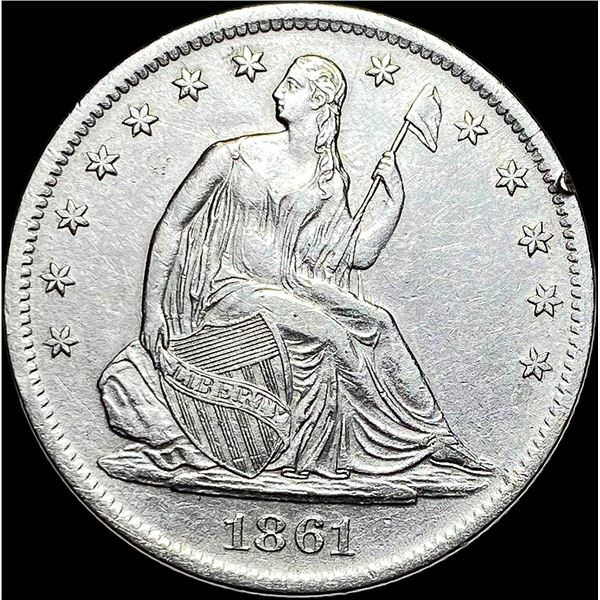 1861-S Seated Liberty Half Dollar CLOSELY UNCIRCULATED