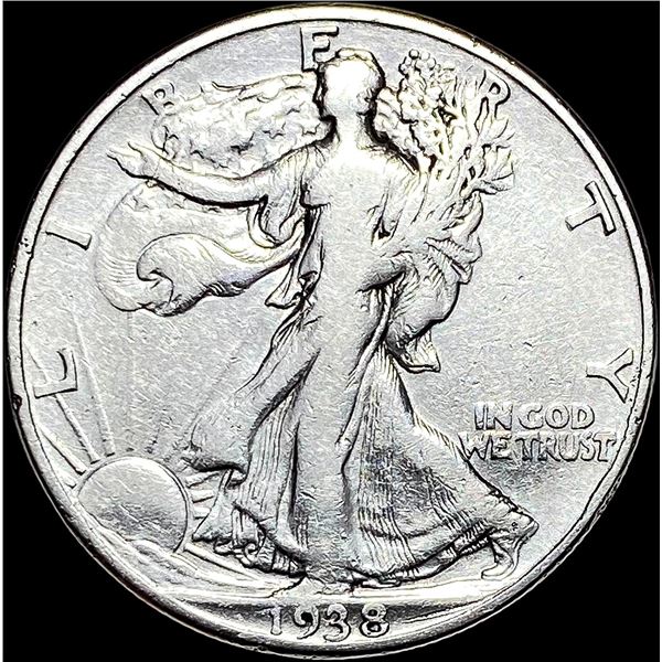 1938-D Silver Half Dollar Walking Liberty LIGHTLY CIRCULATED