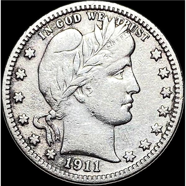 1911-D Silver Barber Quarter NICELY CIRCULATED