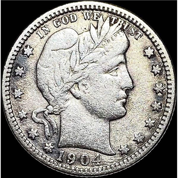 1904-O Silver Barber Quarter LIGHTLY CIRCULATED