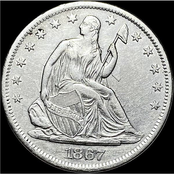 1867-S Seated Libery Half Dollar CLOSELY UNCIRCULATED