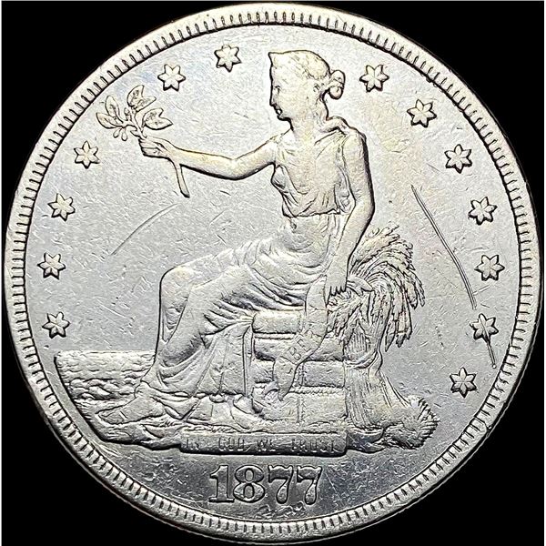 1877 Silver Trade Dollar LIGHTLY CIRCULATED