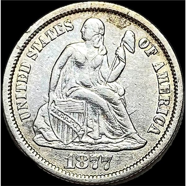 1877-CC Silver Seated Liberty Dime CLOSELY UNCIRCULATED