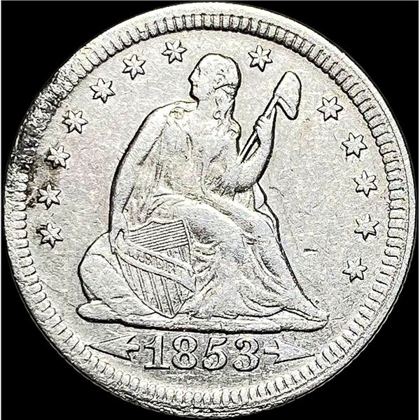1853 Seated Liberty Quarter Arrows/Rays NEARLY UNCIRCULATED