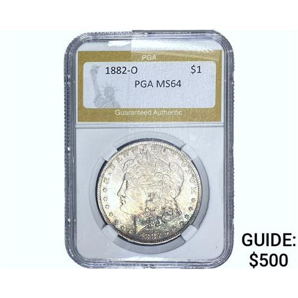 1882-O Morgan Silver Dollar PGA MS64