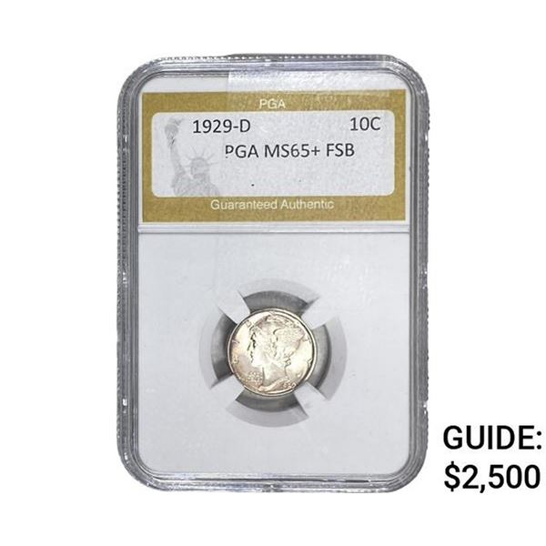 1929-D Mercury Silver Dime PGA MS65+ FSB