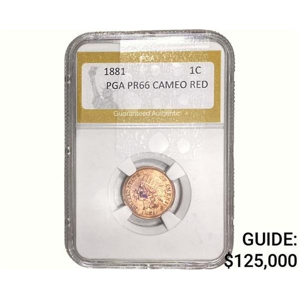 1881 Indian Head Cent PGA PR66 Cameo Red