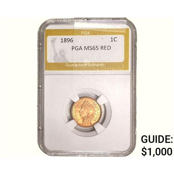 1896 Indian Head Cent PGA MS65 Red
