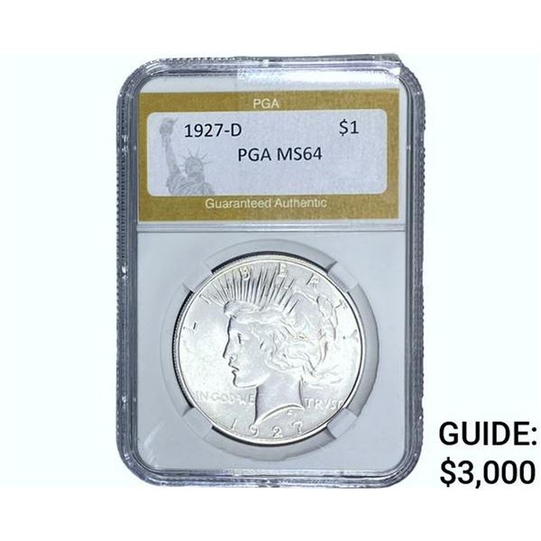 1927-D Silver Peace Dollar PGA MS64