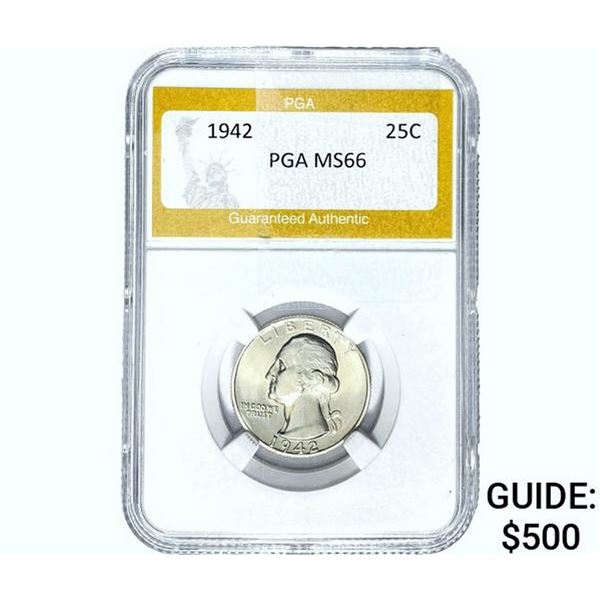 1942 Washington Silver Quarter PGA MS66
