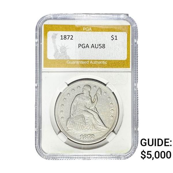 1872 Silver Trade Dollar PGA AU58