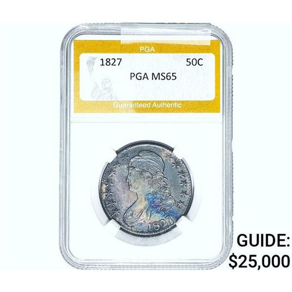 1827 Capped Bust Half Dollar PGA MS65