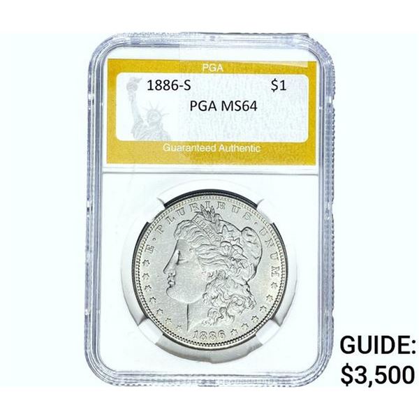 1886-S Morgan Silver Dollar PGA MS64