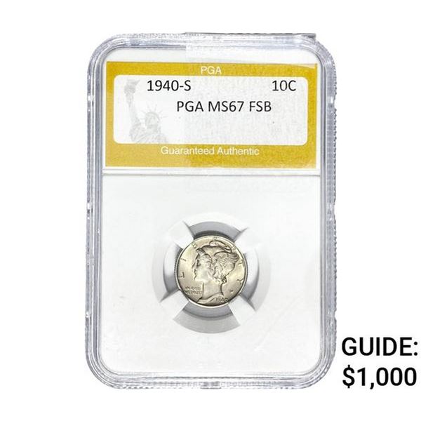 1940-S Mercury Silver Dime PGA MS67 FSB