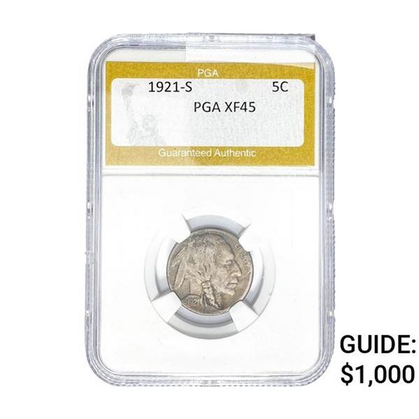 1921-S Buffalo Nickel PGA XF45