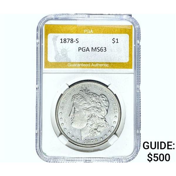 1878-S Morgan Silver Dollar PGA MS63