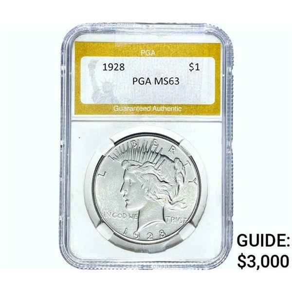 1928 Silver Peace Dollar PGA MS63