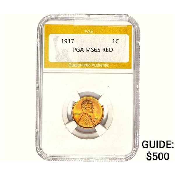 1917 Wheat Cent PGA MS65 Red