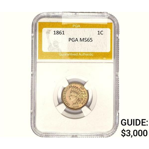 1861 Indian Head Cent PGA MS65