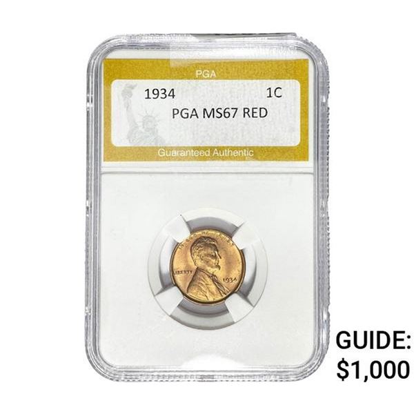 1934 Wheat Cent PGA MS67 Red
