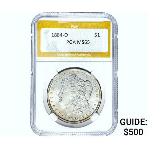 1884-O Morgan Silver Dollar PGA MS65