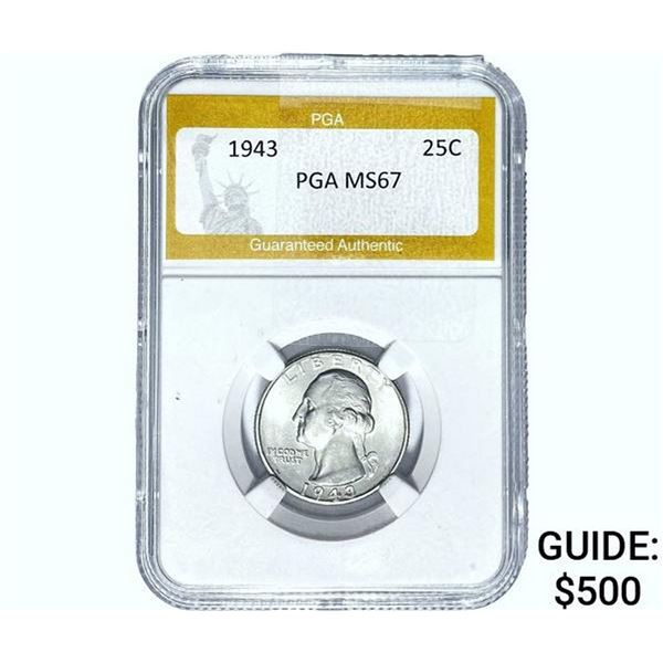 1943 Washington Silver Quarter PGA MS67