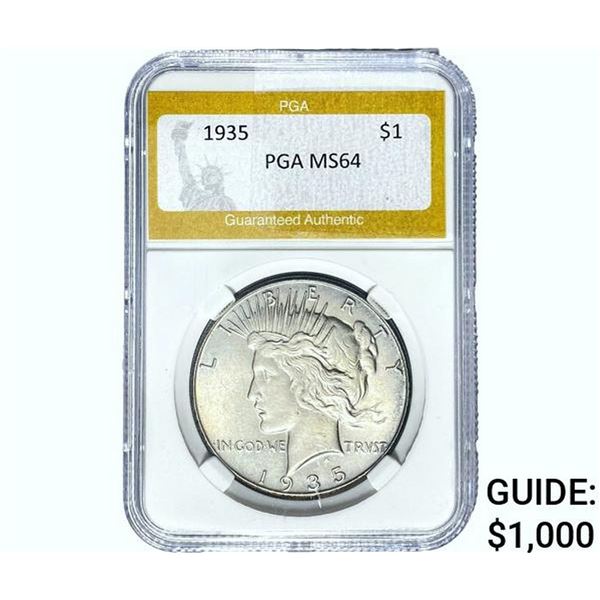 1935 Silver Peace Dollar PGA MS64