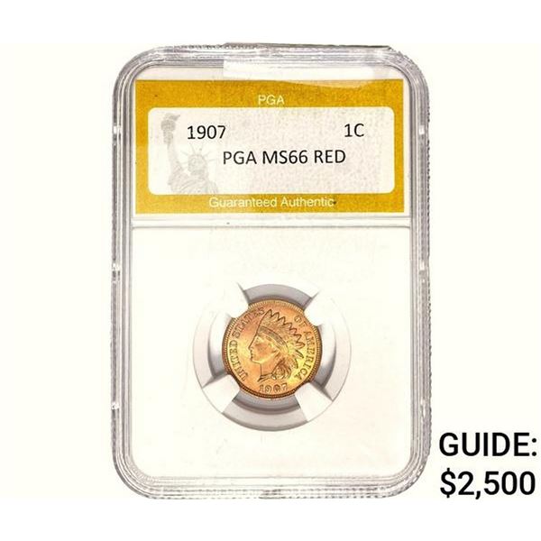 1907 Indian Head Cent PGA MS66 Red