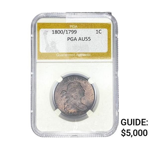 1800/1799 Draped Bust Large Cent PGA AU55