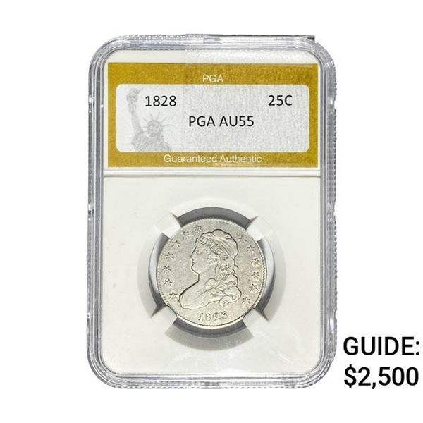 1825 Capped Bust Quarter PGA AU55