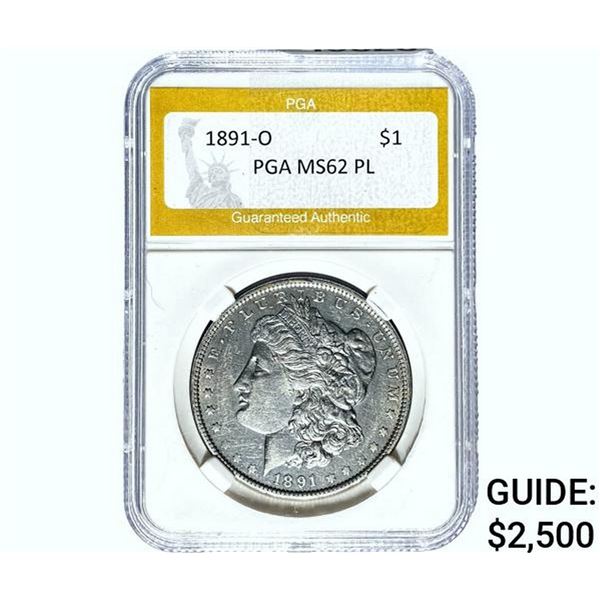 1891-O Morgan Silver Dollar PGA MS62 PL