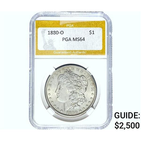 1880-O Morgan Silver Dollar PGA MS64