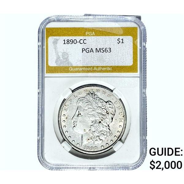 1890-CC Morgan Silver Dollar PGA MS63