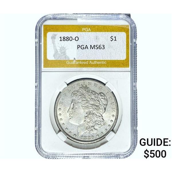1880-O Morgan Silver Dollar PGA MS63