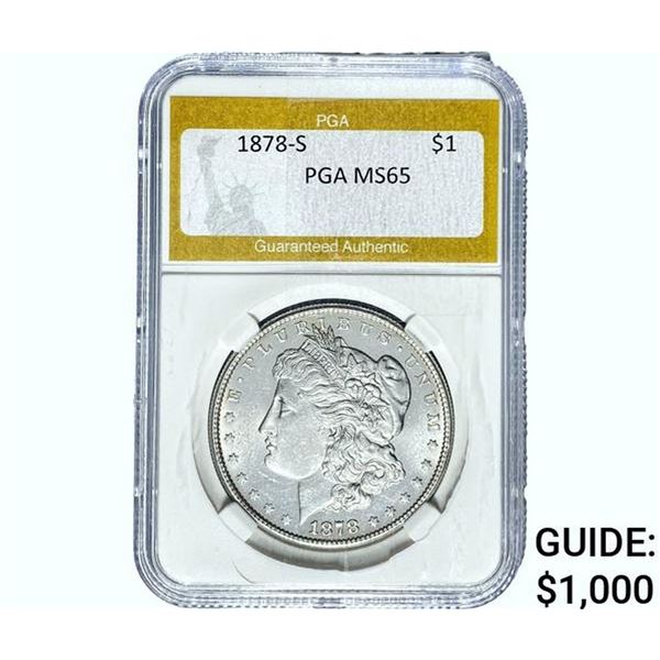 1878-S Morgan Silver Dollar PGA MS65