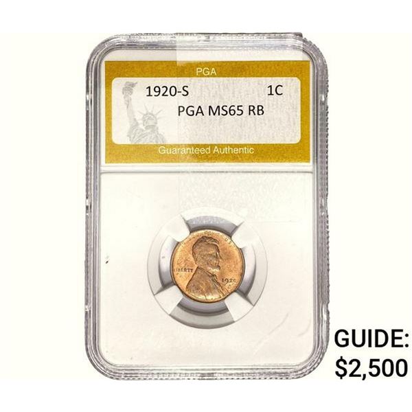 1920-S Wheat Cent PGA MS65 RB